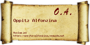 Oppitz Alfonzina névjegykártya